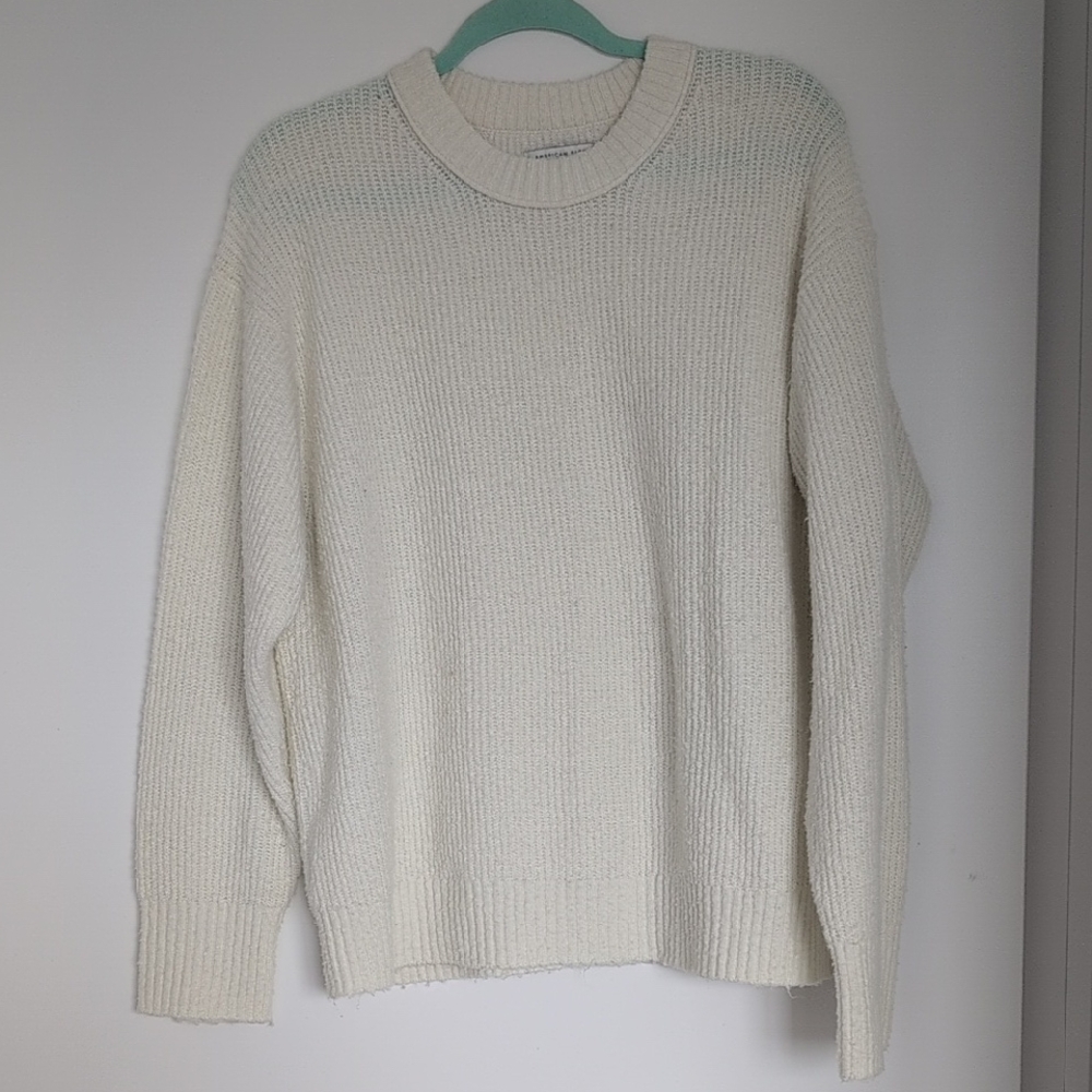 American Eagle Outfitters Cream Knit Sweater